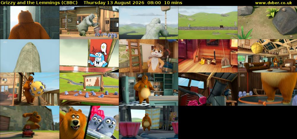 Grizzy and the Lemmings (CBBC) Thursday 13 August 2026 08:00 - 08:10