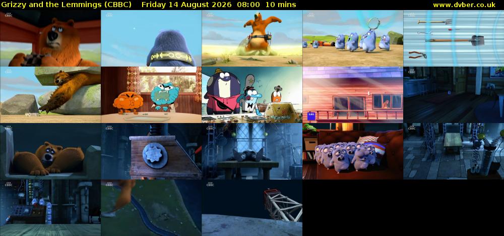 Grizzy and the Lemmings (CBBC) Friday 14 August 2026 08:00 - 08:10