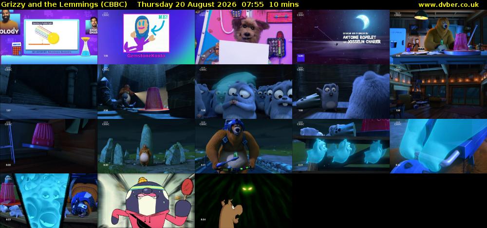 Grizzy and the Lemmings (CBBC) Thursday 20 August 2026 07:55 - 08:05