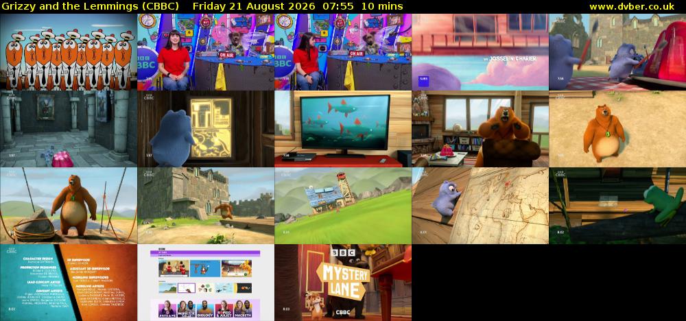 Grizzy and the Lemmings (CBBC) Friday 21 August 2026 07:55 - 08:05