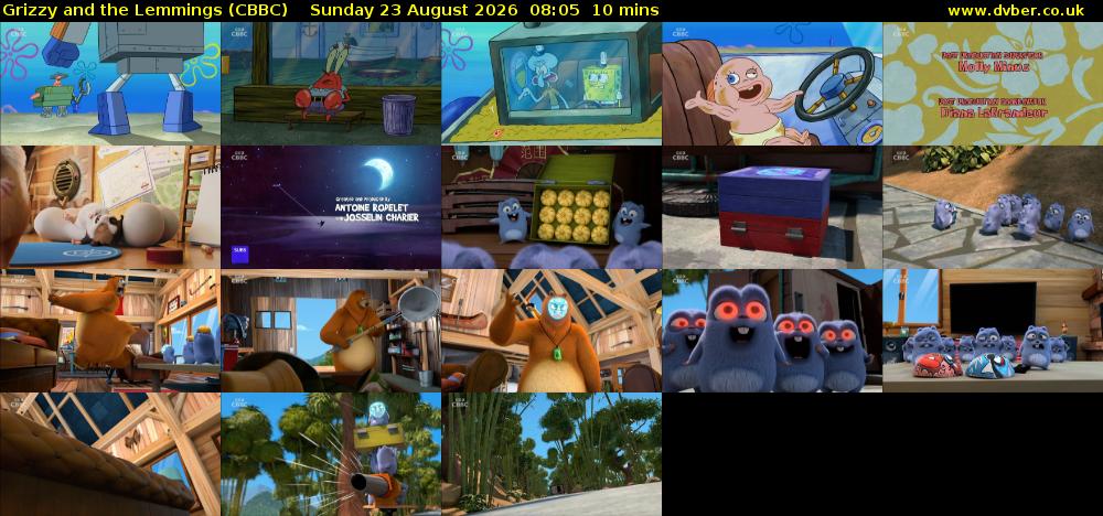 Grizzy and the Lemmings (CBBC) Sunday 23 August 2026 08:05 - 08:15