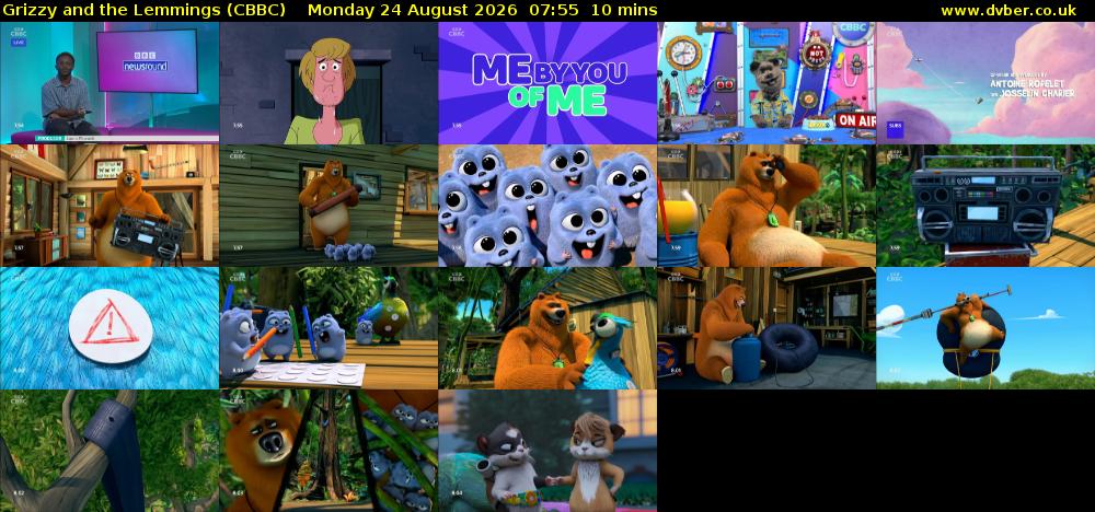 Grizzy and the Lemmings (CBBC) Monday 24 August 2026 07:55 - 08:05