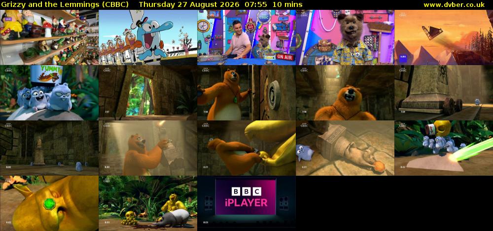 Grizzy and the Lemmings (CBBC) Thursday 27 August 2026 07:55 - 08:05