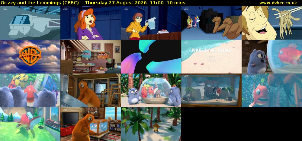 Grizzy and the Lemmings (CBBC) Thursday 27 August 2026 11:00 - 11:10