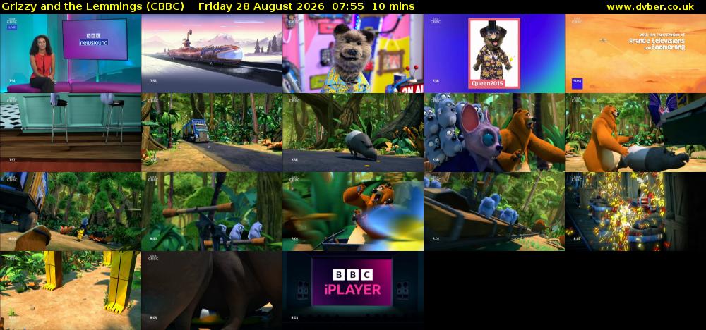 Grizzy and the Lemmings (CBBC) Friday 28 August 2026 07:55 - 08:05
