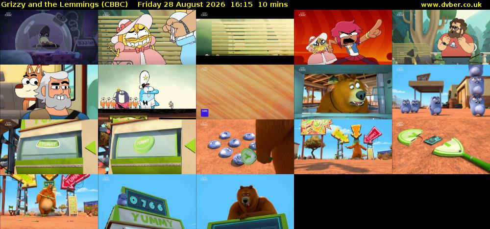 Grizzy and the Lemmings (CBBC) Friday 28 August 2026 16:15 - 16:25