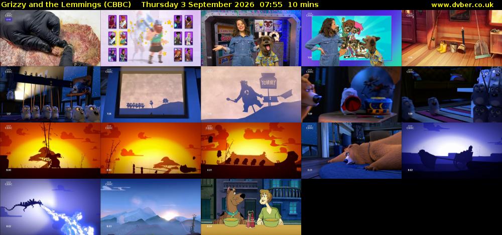 Grizzy and the Lemmings (CBBC) Thursday 3 September 2026 07:55 - 08:05