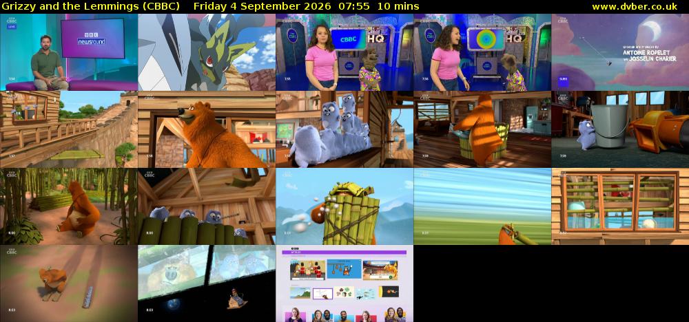 Grizzy and the Lemmings (CBBC) Friday 4 September 2026 07:55 - 08:05