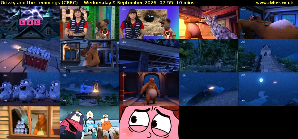 Grizzy and the Lemmings (CBBC) Wednesday 9 September 2026 07:55 - 08:05