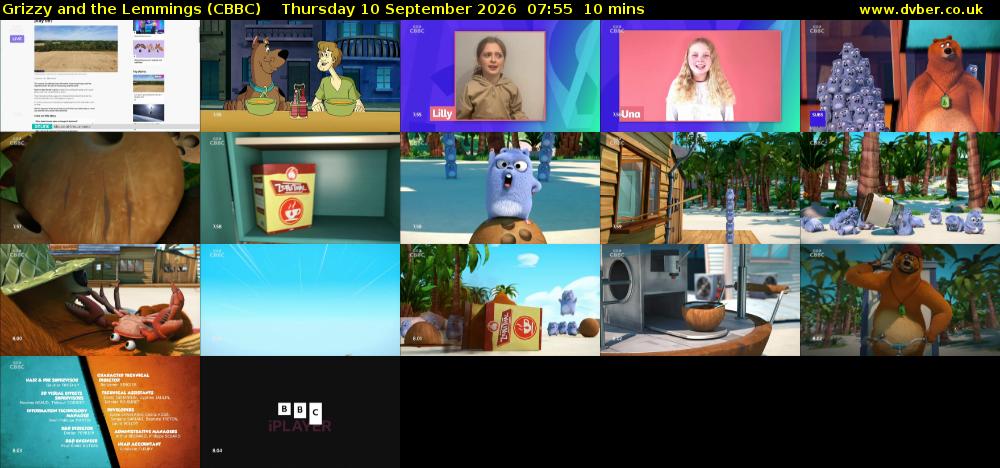 Grizzy and the Lemmings (CBBC) Thursday 10 September 2026 07:55 - 08:05