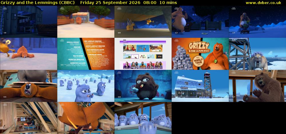 Grizzy and the Lemmings (CBBC) Friday 25 September 2026 08:00 - 08:10