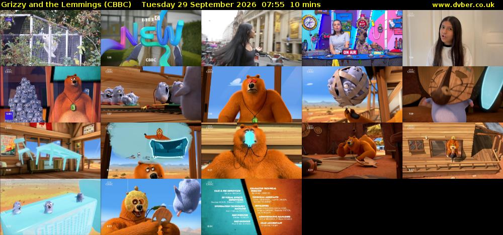 Grizzy and the Lemmings (CBBC) Tuesday 29 September 2026 07:55 - 08:05