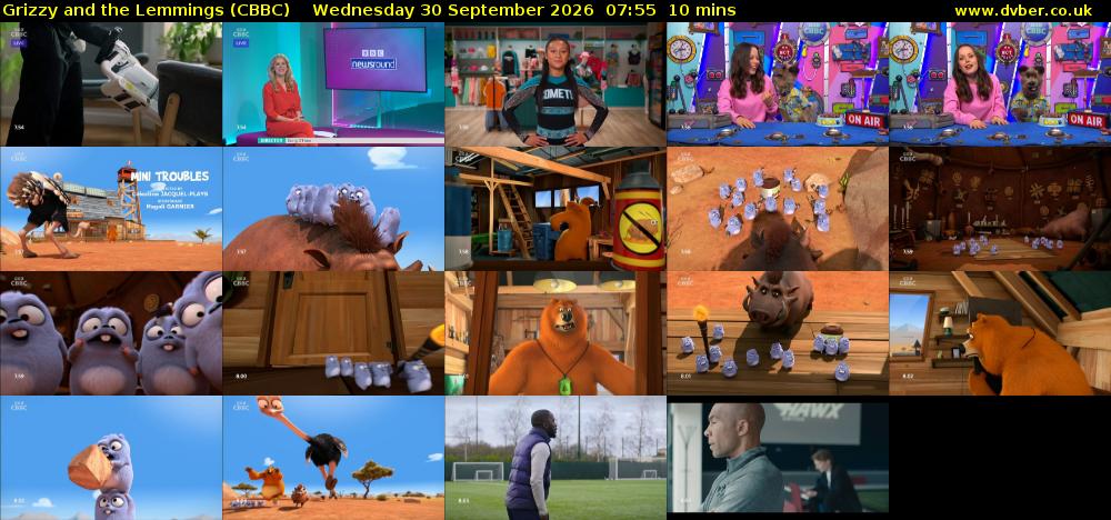 Grizzy and the Lemmings (CBBC) Wednesday 30 September 2026 07:55 - 08:05