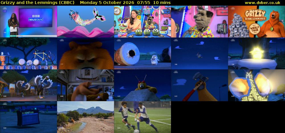 Grizzy and the Lemmings (CBBC) Monday 5 October 2026 07:55 - 08:05