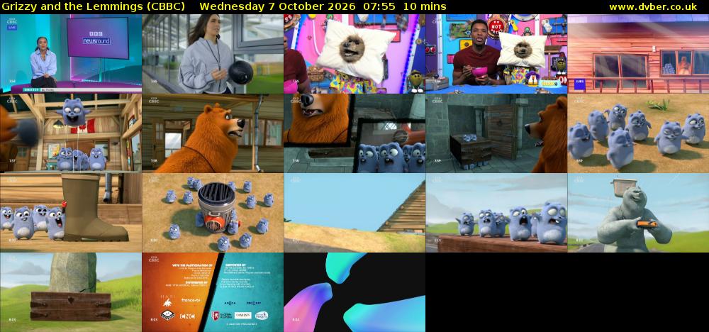 Grizzy and the Lemmings (CBBC) Wednesday 7 October 2026 07:55 - 08:05