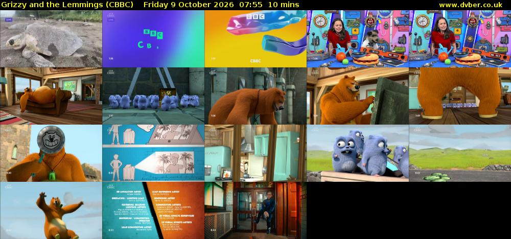 Grizzy and the Lemmings (CBBC) Friday 9 October 2026 07:55 - 08:05