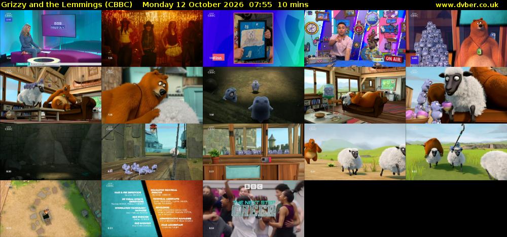 Grizzy and the Lemmings (CBBC) Monday 12 October 2026 07:55 - 08:05
