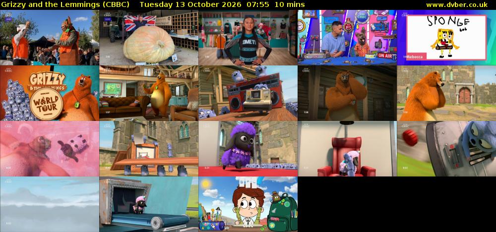Grizzy and the Lemmings (CBBC) Tuesday 13 October 2026 07:55 - 08:05