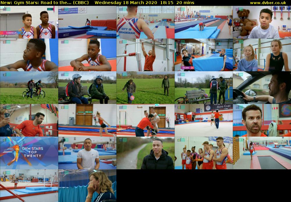 Gym Stars: Road to the... (CBBC) Wednesday 18 March 2020 18:15 - 18:35