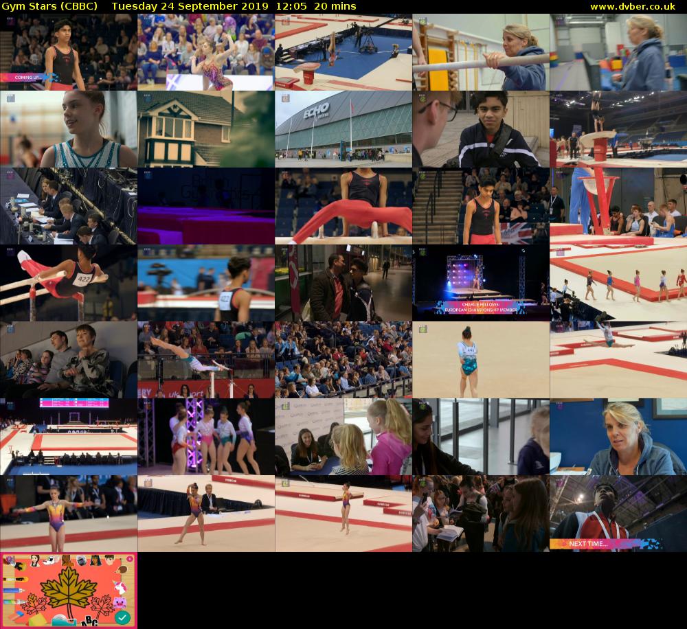 Gym Stars (CBBC) Tuesday 24 September 2019 12:05 - 12:25
