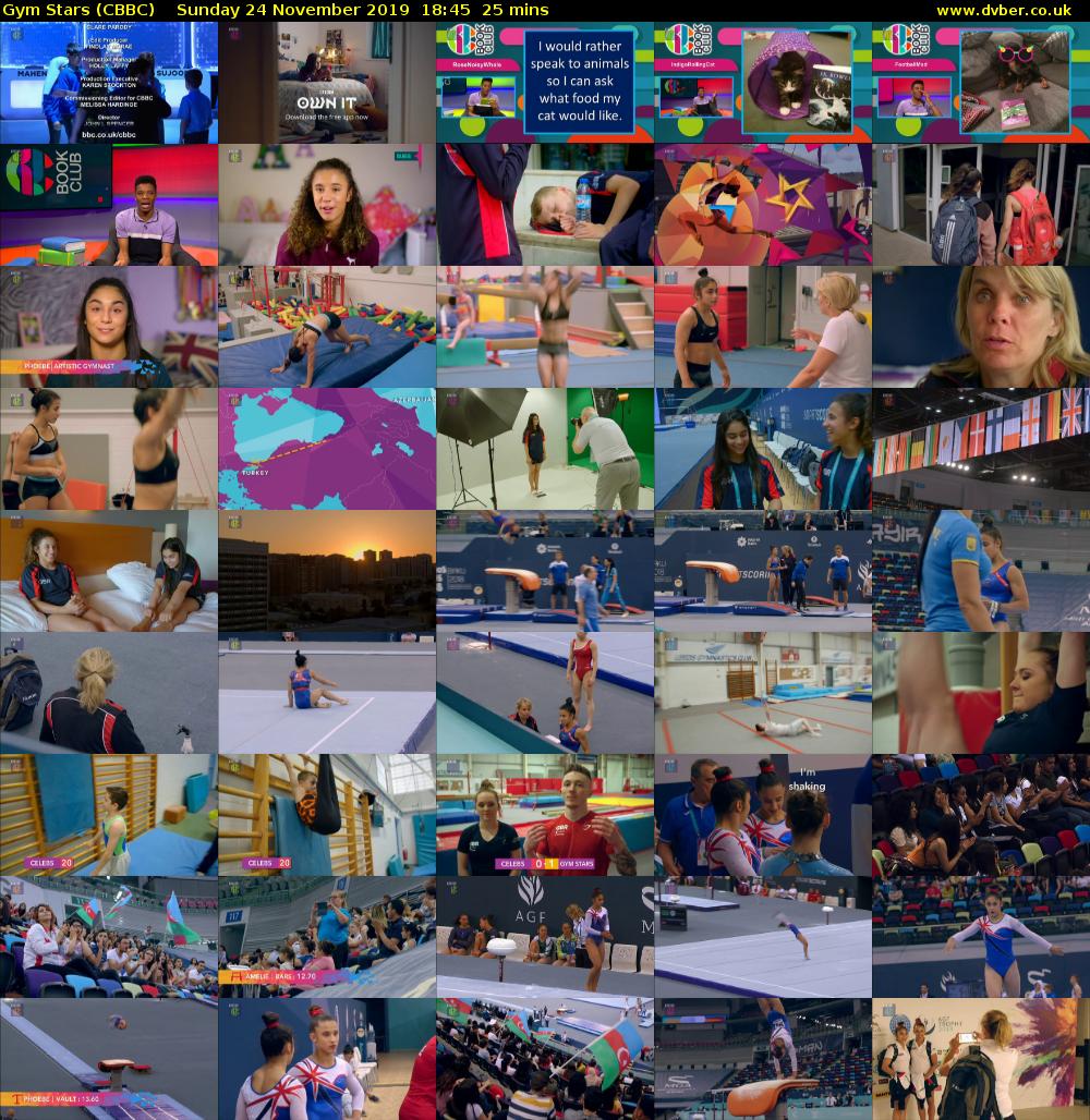 Gym Stars (CBBC) Sunday 24 November 2019 18:45 - 19:10