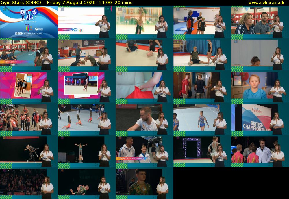 Gym Stars (CBBC) Friday 7 August 2020 14:00 - 14:20