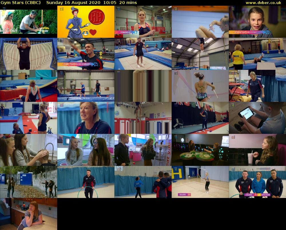 Gym Stars (CBBC) Sunday 16 August 2020 10:05 - 10:25