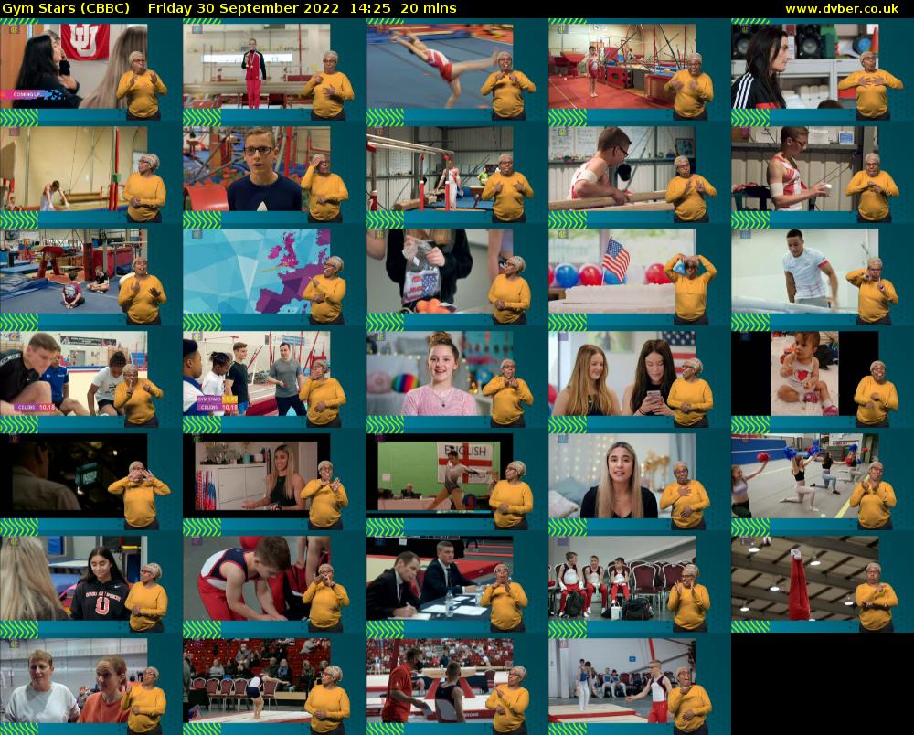 Gym Stars (CBBC) Friday 30 September 2022 14:25 - 14:45