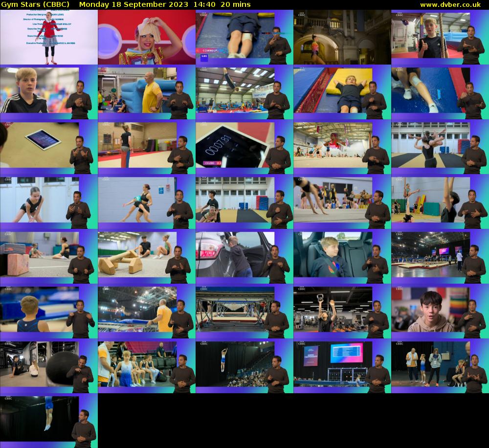 Gym Stars (CBBC) Monday 18 September 2023 14:40 - 15:00