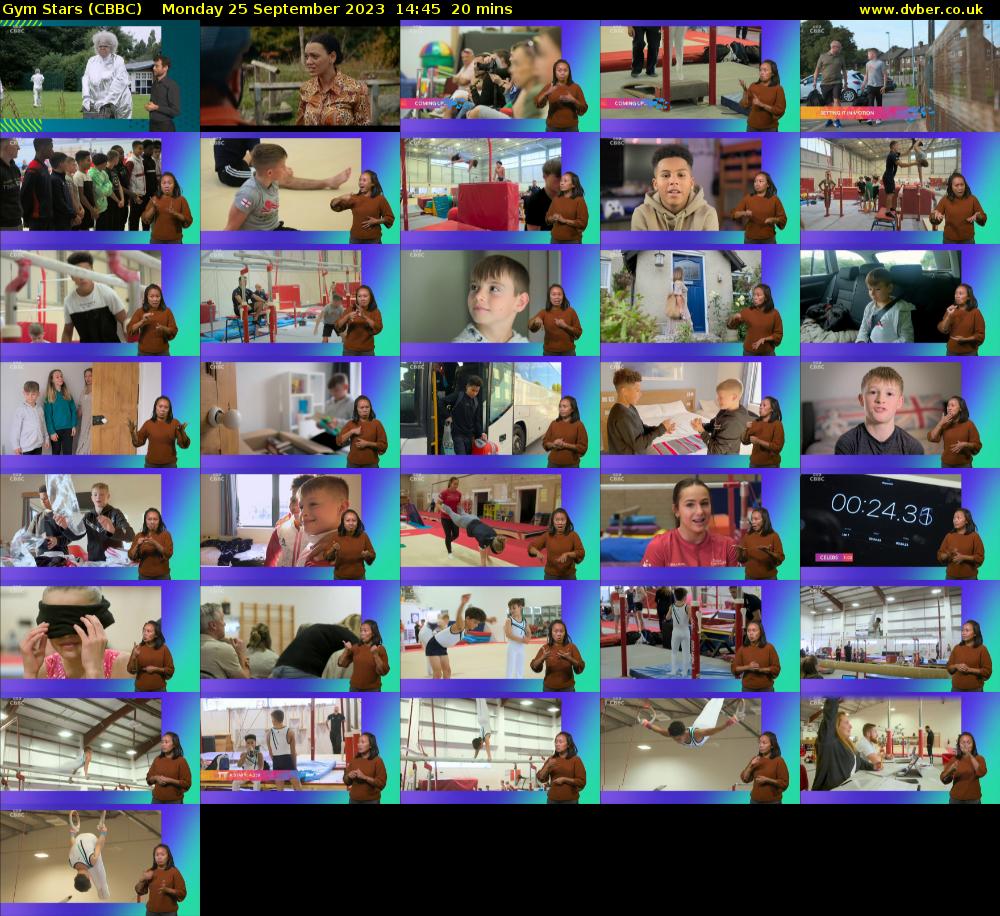 Gym Stars (CBBC) Monday 25 September 2023 14:45 - 15:05