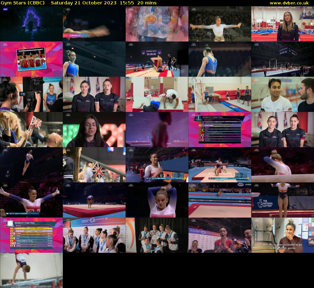 Gym Stars (CBBC) Saturday 21 October 2023 15:55 - 16:15