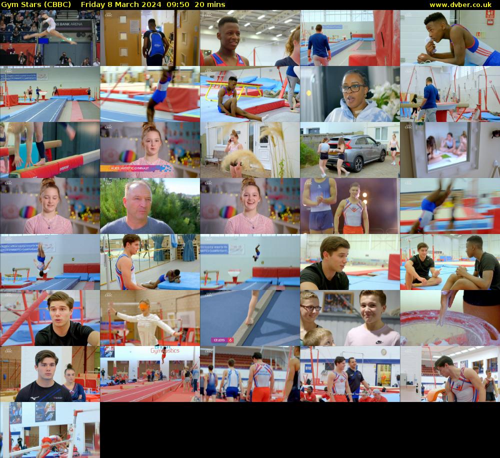 Gym Stars (CBBC) Friday 8 March 2024 09:50 - 10:10
