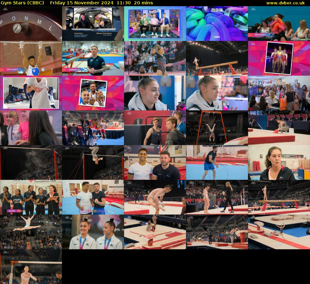 Gym Stars (CBBC) Friday 15 November 2024 11:30 - 11:50