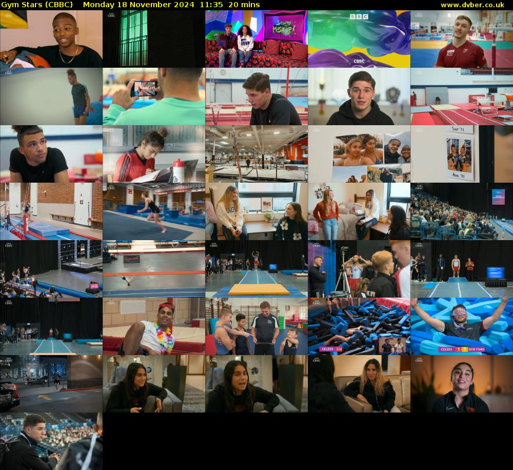 Gym Stars (CBBC) Monday 18 November 2024 11:35 - 11:55