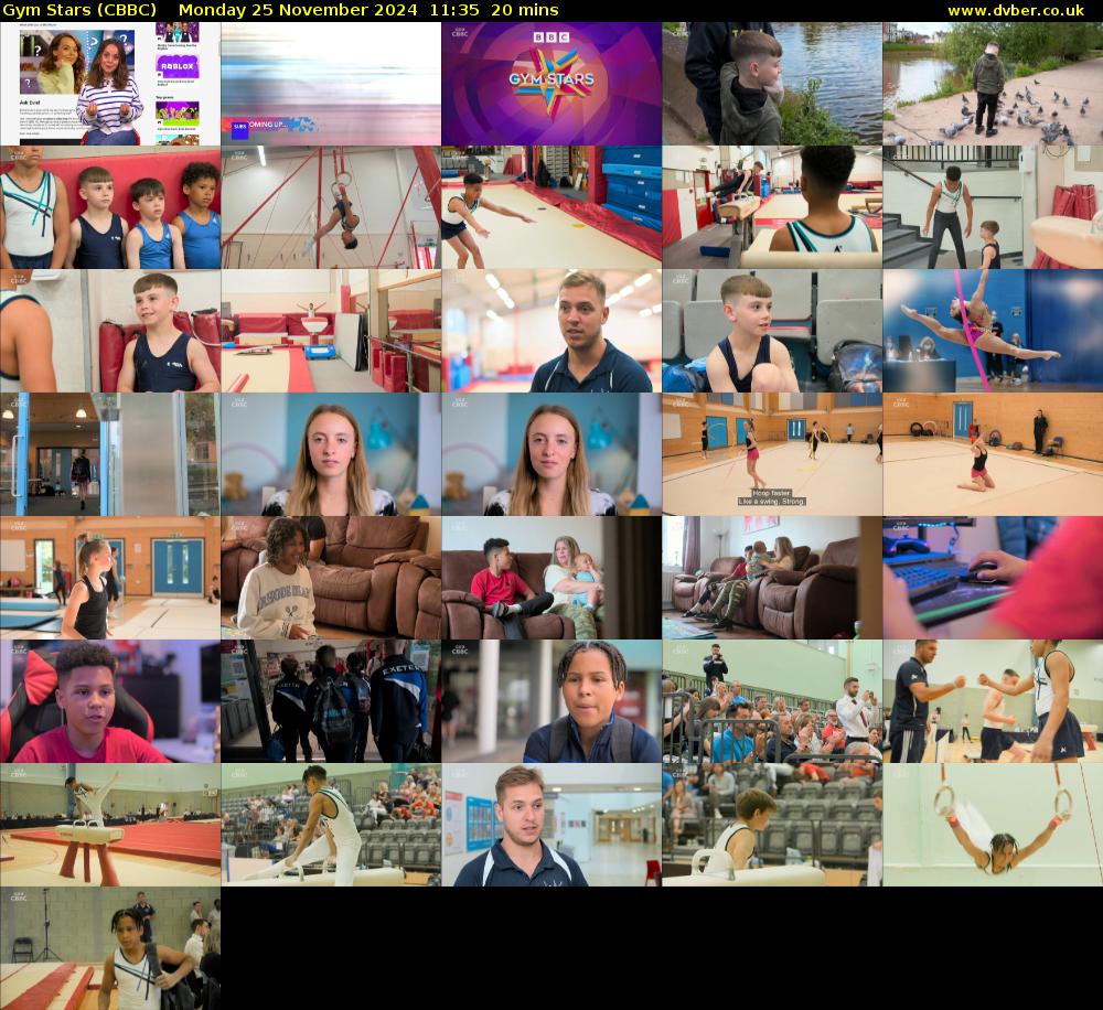 Gym Stars (CBBC) Monday 25 November 2024 11:35 - 11:55