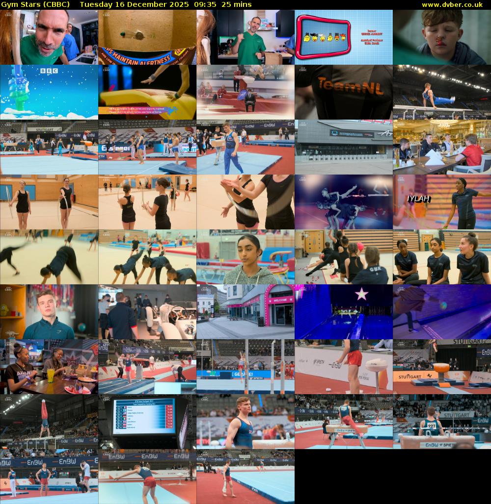Gym Stars (CBBC) Tuesday 16 December 2025 09:35 - 10:00