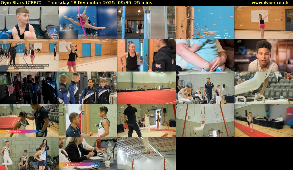 Gym Stars (CBBC) Thursday 18 December 2025 09:35 - 10:00