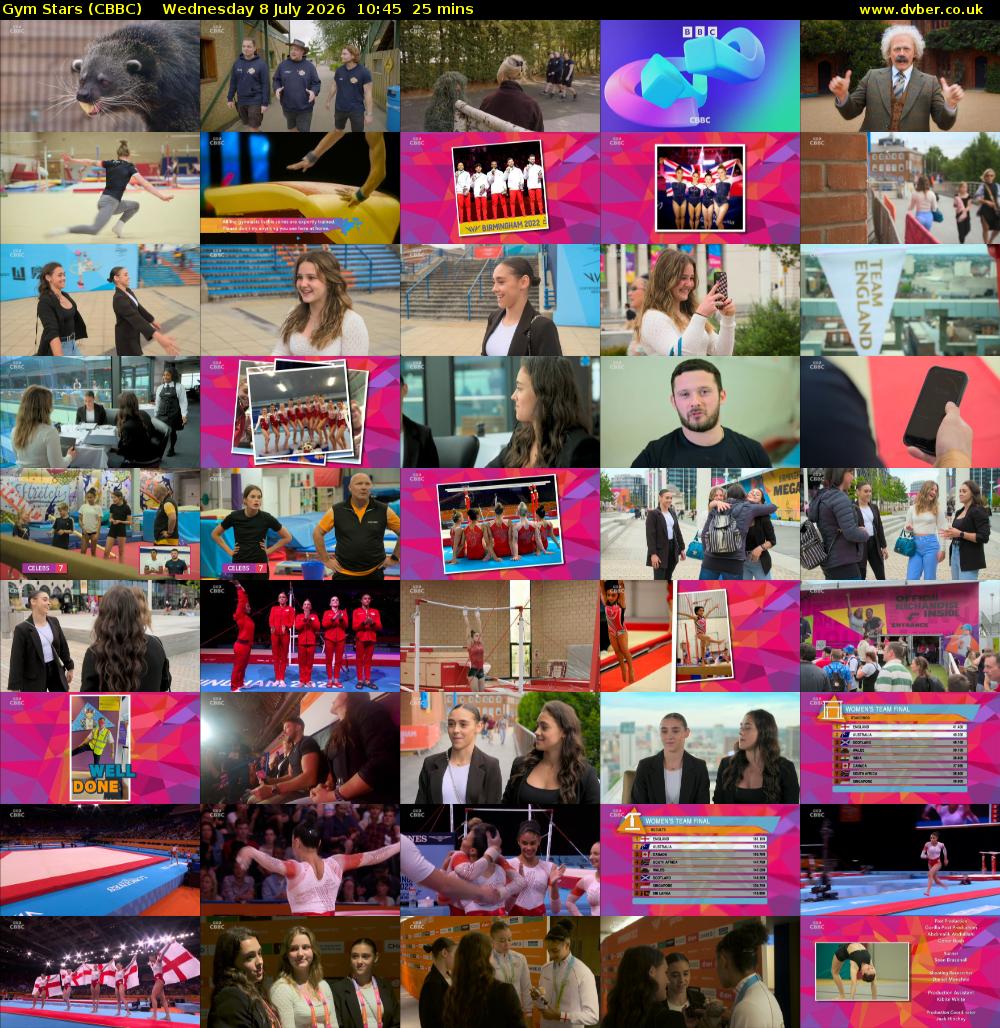 Gym Stars (CBBC) Wednesday 8 July 2026 10:45 - 11:10