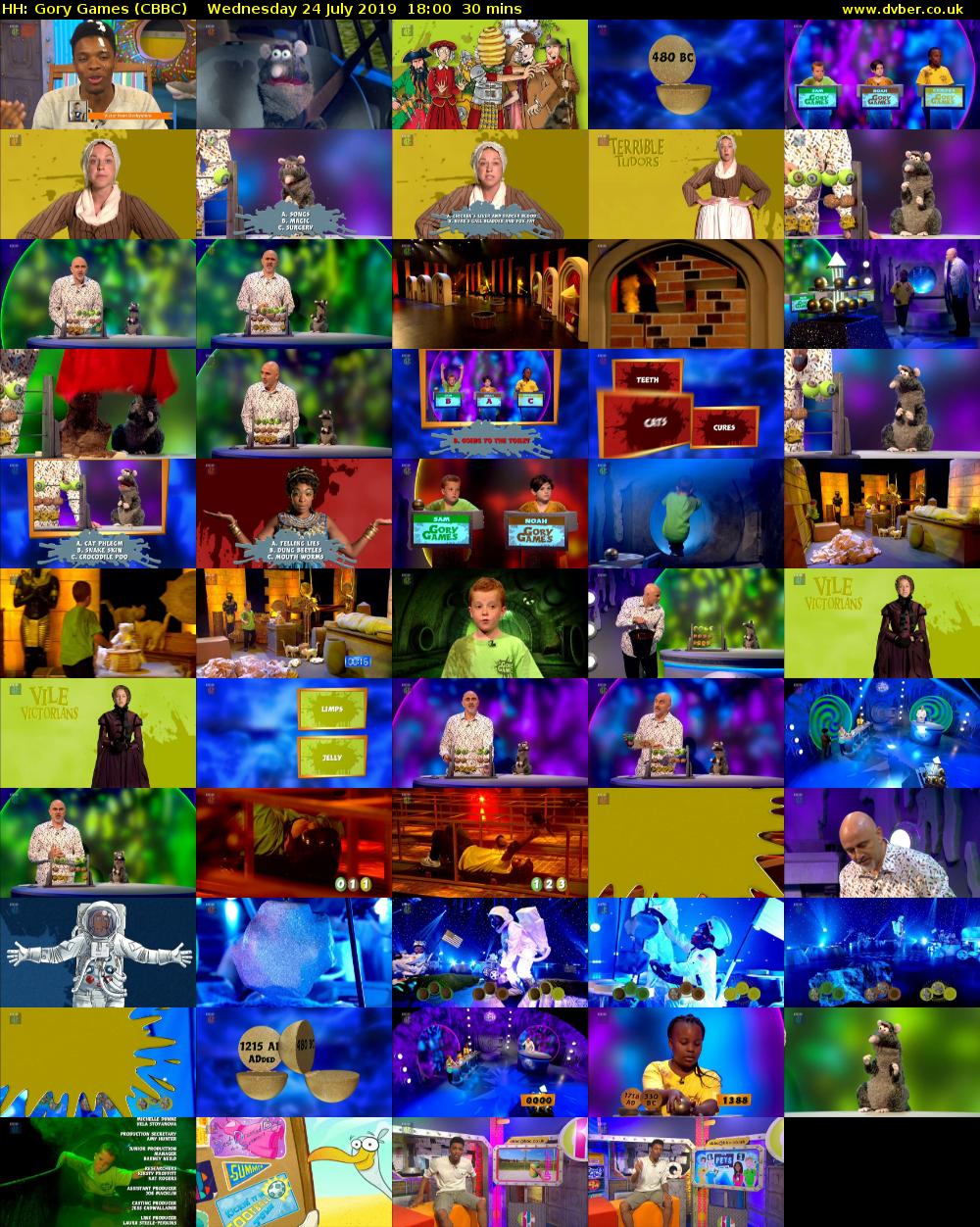 HH: Gory Games (CBBC) Wednesday 24 July 2019 18:00 - 18:30