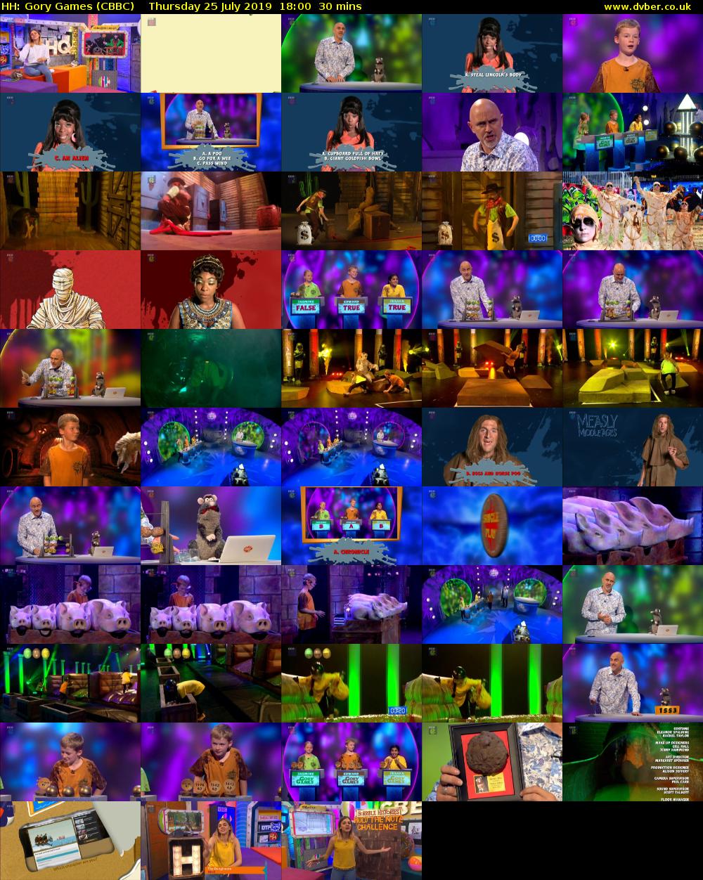 HH: Gory Games (CBBC) Thursday 25 July 2019 18:00 - 18:30