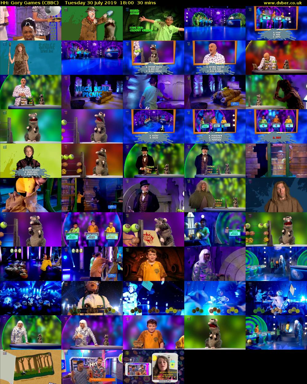 HH: Gory Games (CBBC) Tuesday 30 July 2019 18:00 - 18:30