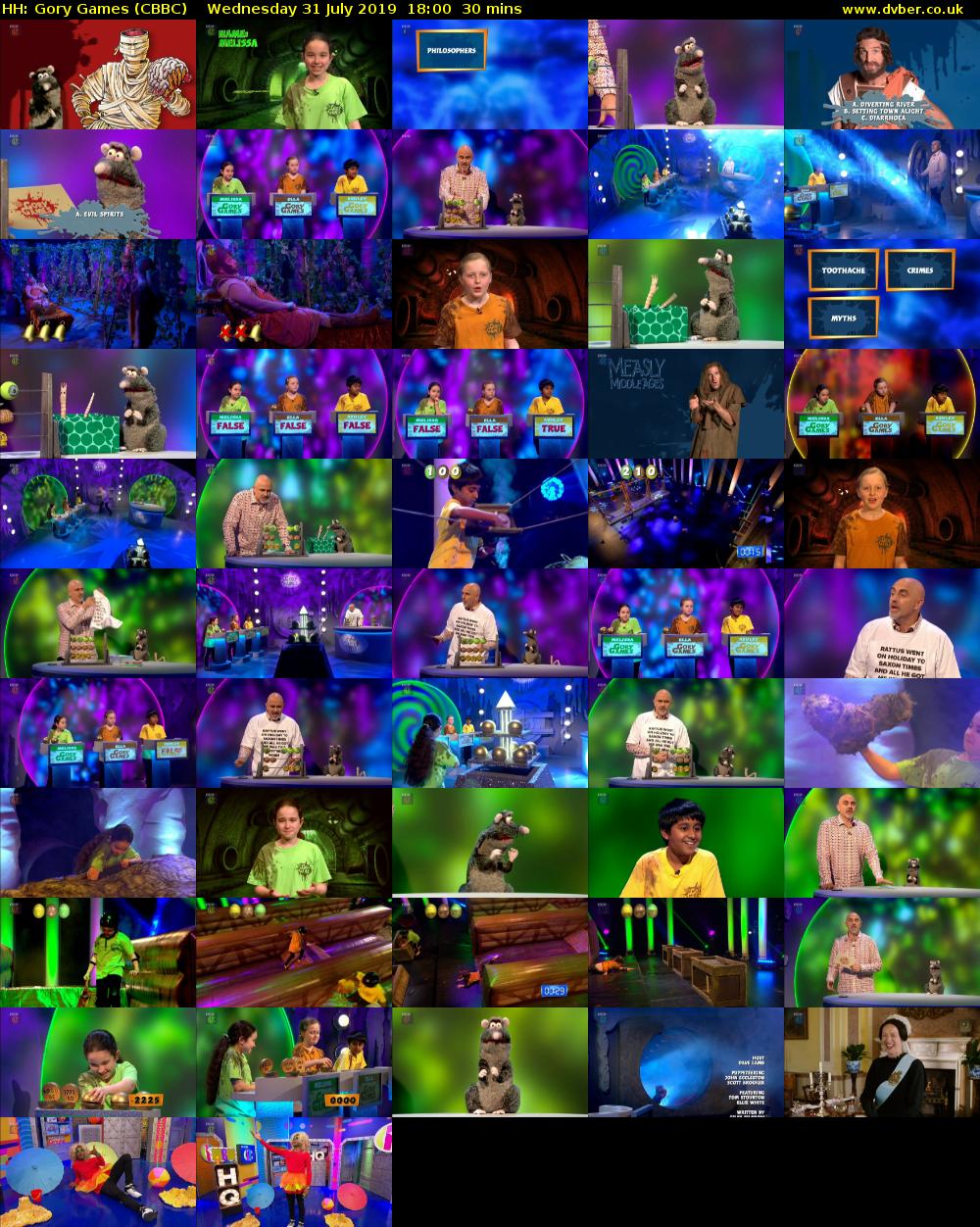 HH: Gory Games (CBBC) Wednesday 31 July 2019 18:00 - 18:30