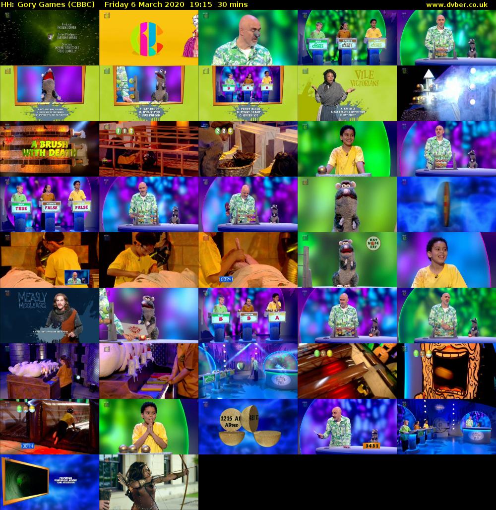 HH: Gory Games (CBBC) Friday 6 March 2020 19:15 - 19:45