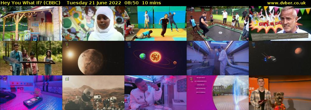 Hey You What If? (CBBC) Tuesday 21 June 2022 08:50 - 09:00