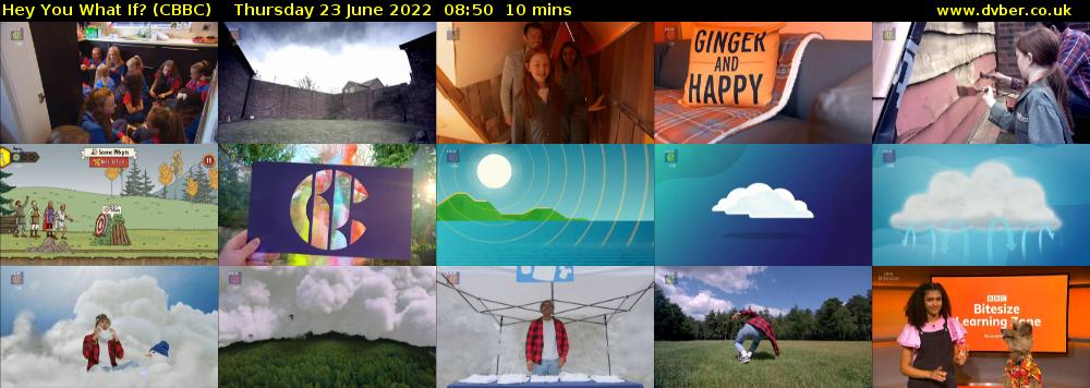 Hey You What If? (CBBC) Thursday 23 June 2022 08:50 - 09:00