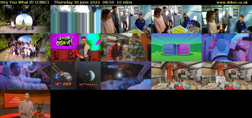 Hey You What If? (CBBC) Thursday 30 June 2022 08:50 - 09:00