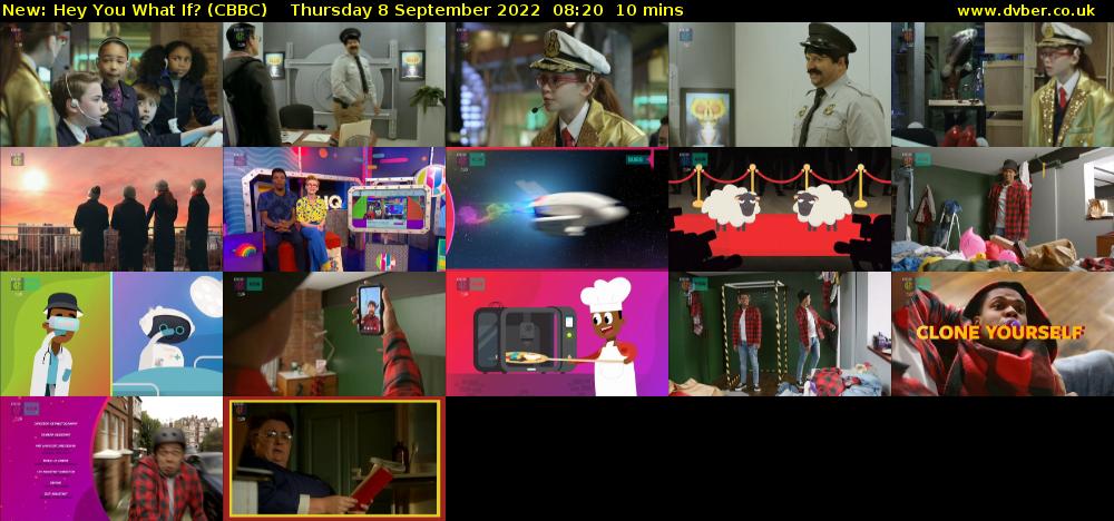 Hey You What If? (CBBC) Thursday 8 September 2022 08:20 - 08:30