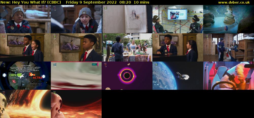 Hey You What If? (CBBC) Friday 9 September 2022 08:20 - 08:30