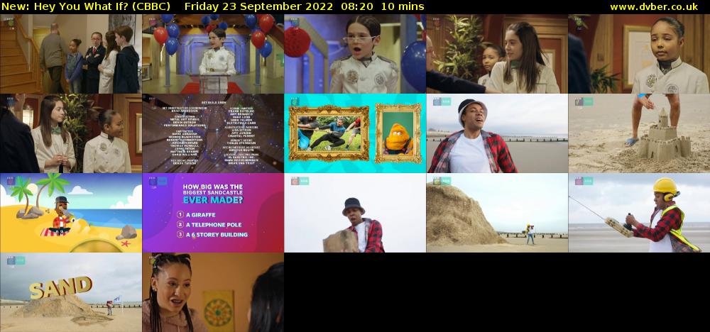 Hey You What If? (CBBC) Friday 23 September 2022 08:20 - 08:30