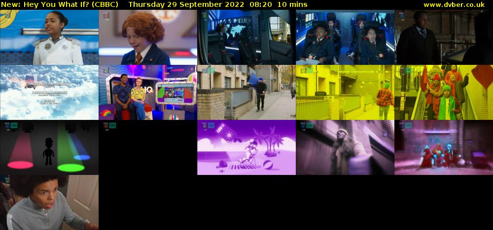 Hey You What If? (CBBC) Thursday 29 September 2022 08:20 - 08:30